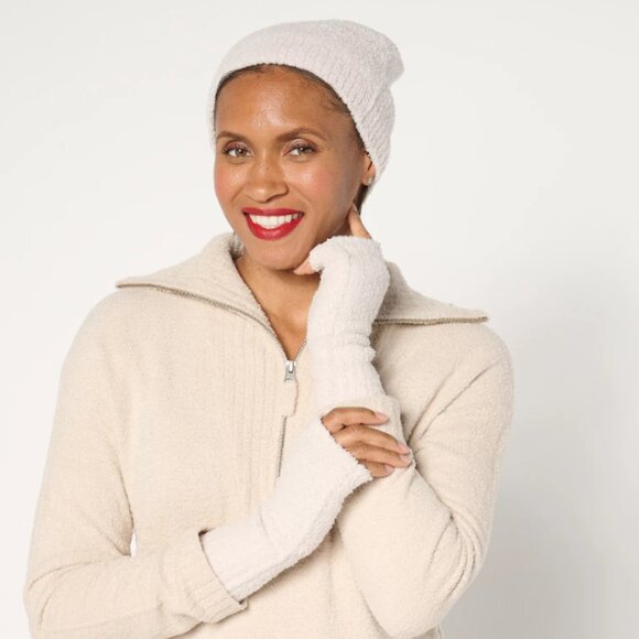 Barefoot Dreams CozyChic Beanie and Fingerless Gloves Set   16131 - Picture 1 of 4